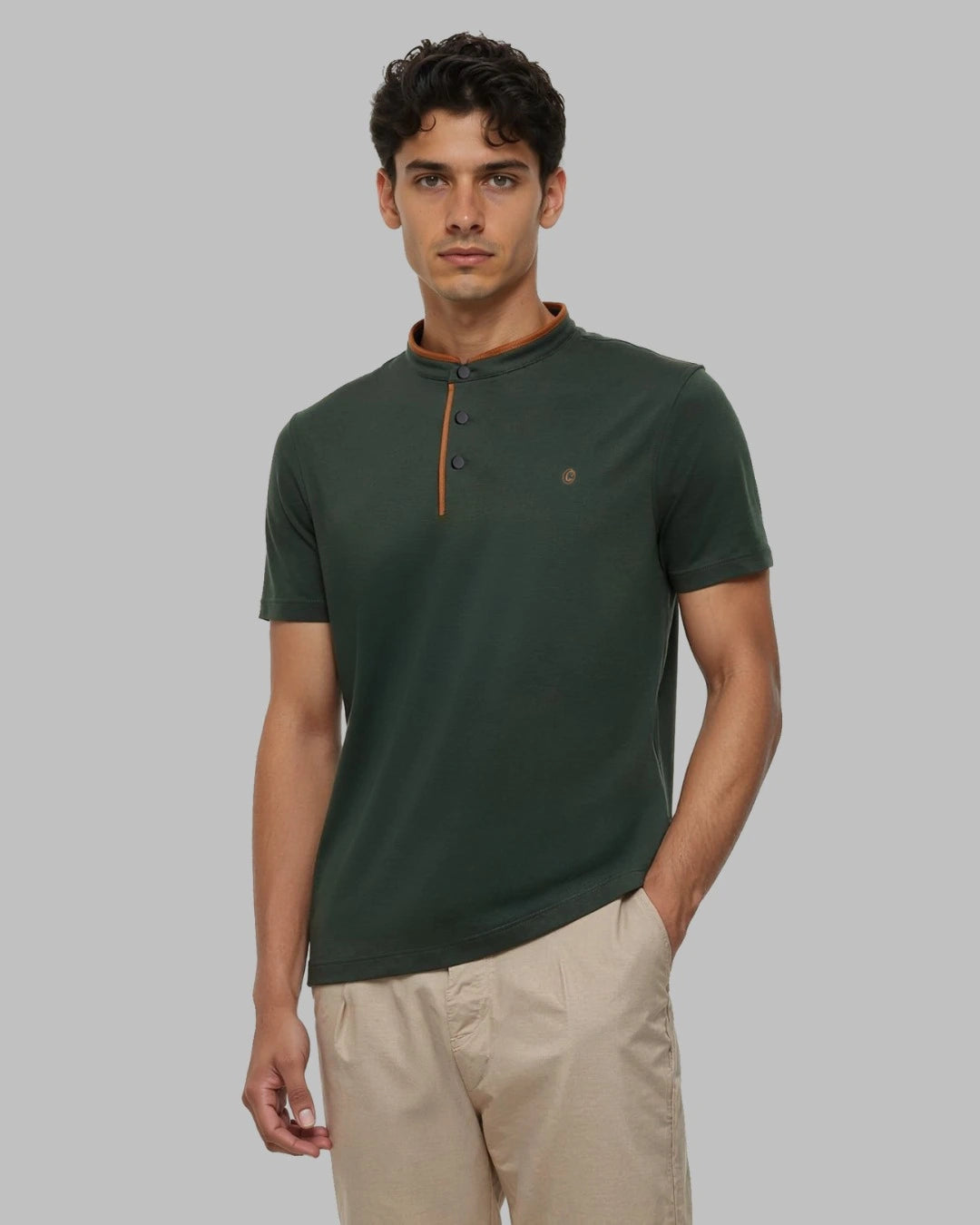 Terra Suede Green Mandarin Polo