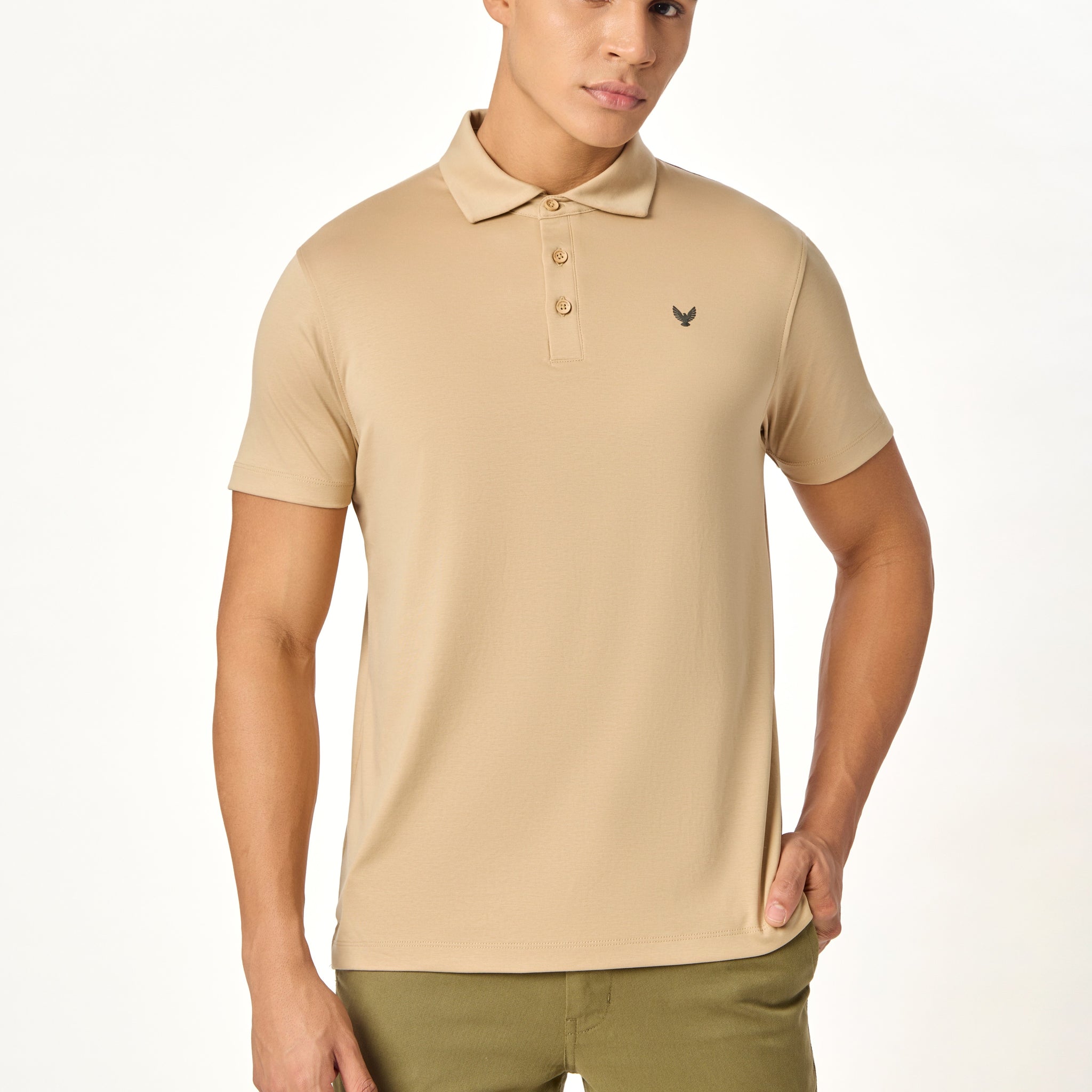ARIN – The Lucky Dove Beige Polo-Lustra Cotton