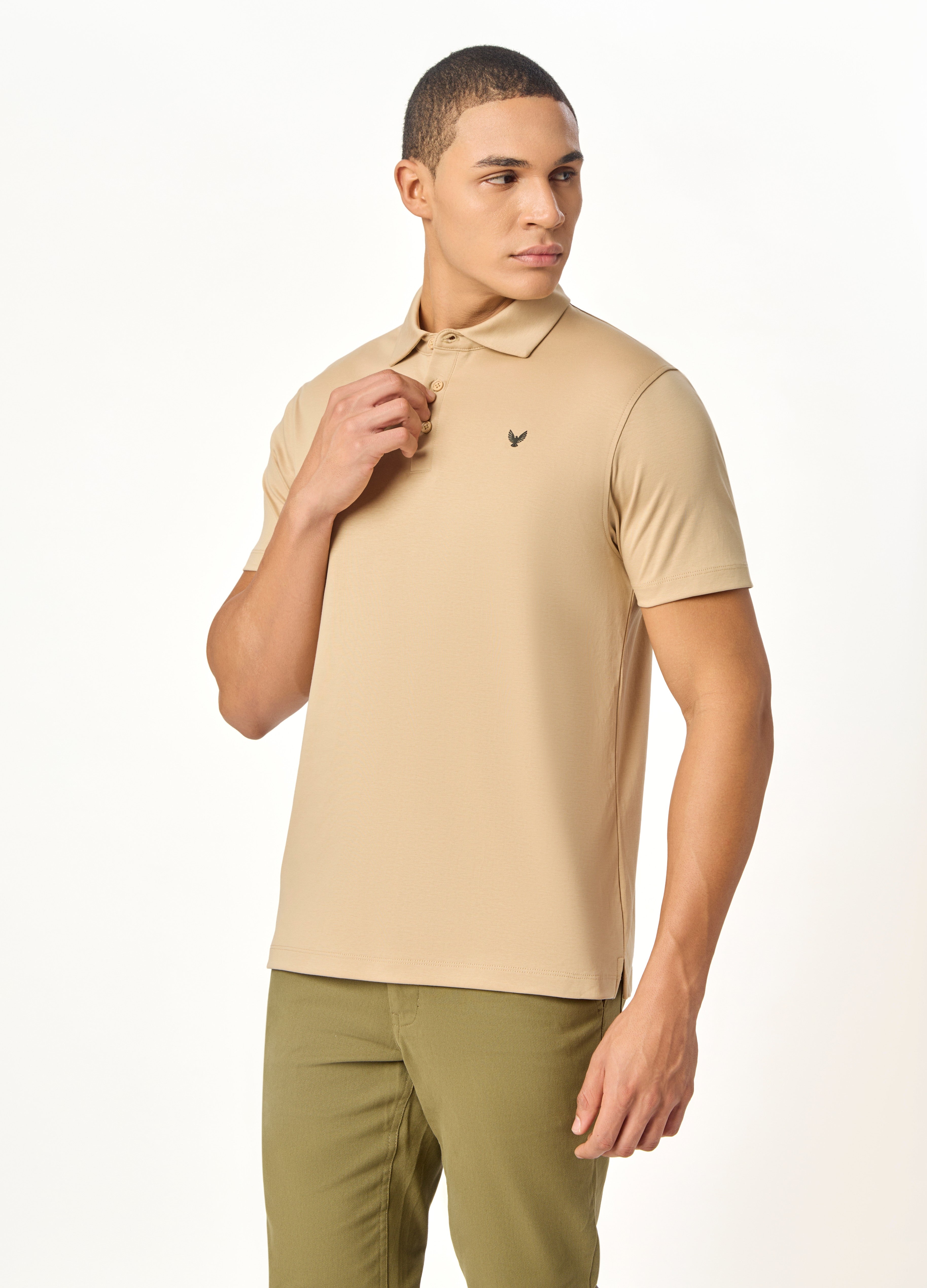 ARIN – The Lucky Dove Beige Polo-Lustra Cotton