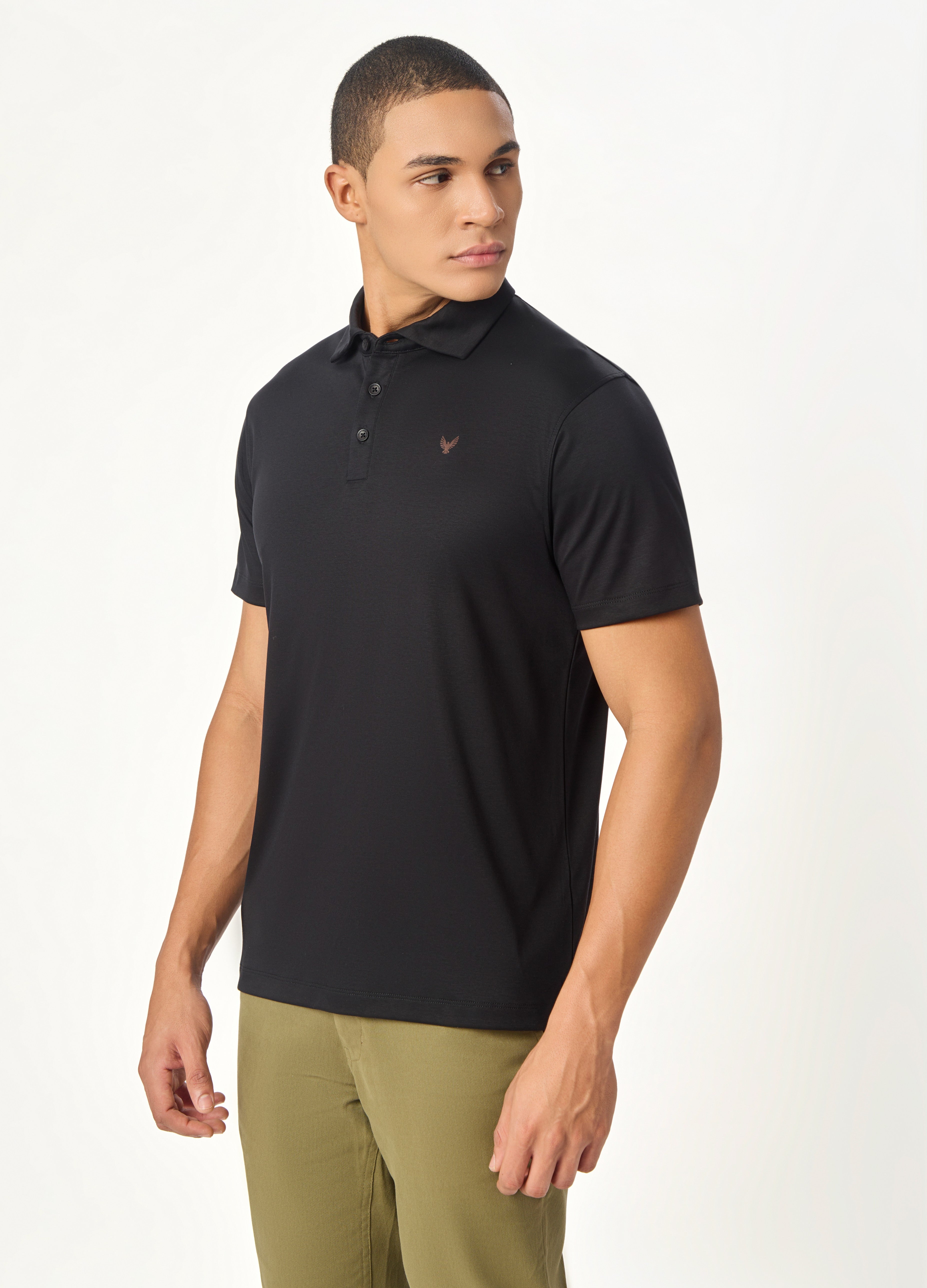ARIN – The Lucky Dove Black Polo-Lustra Cotton