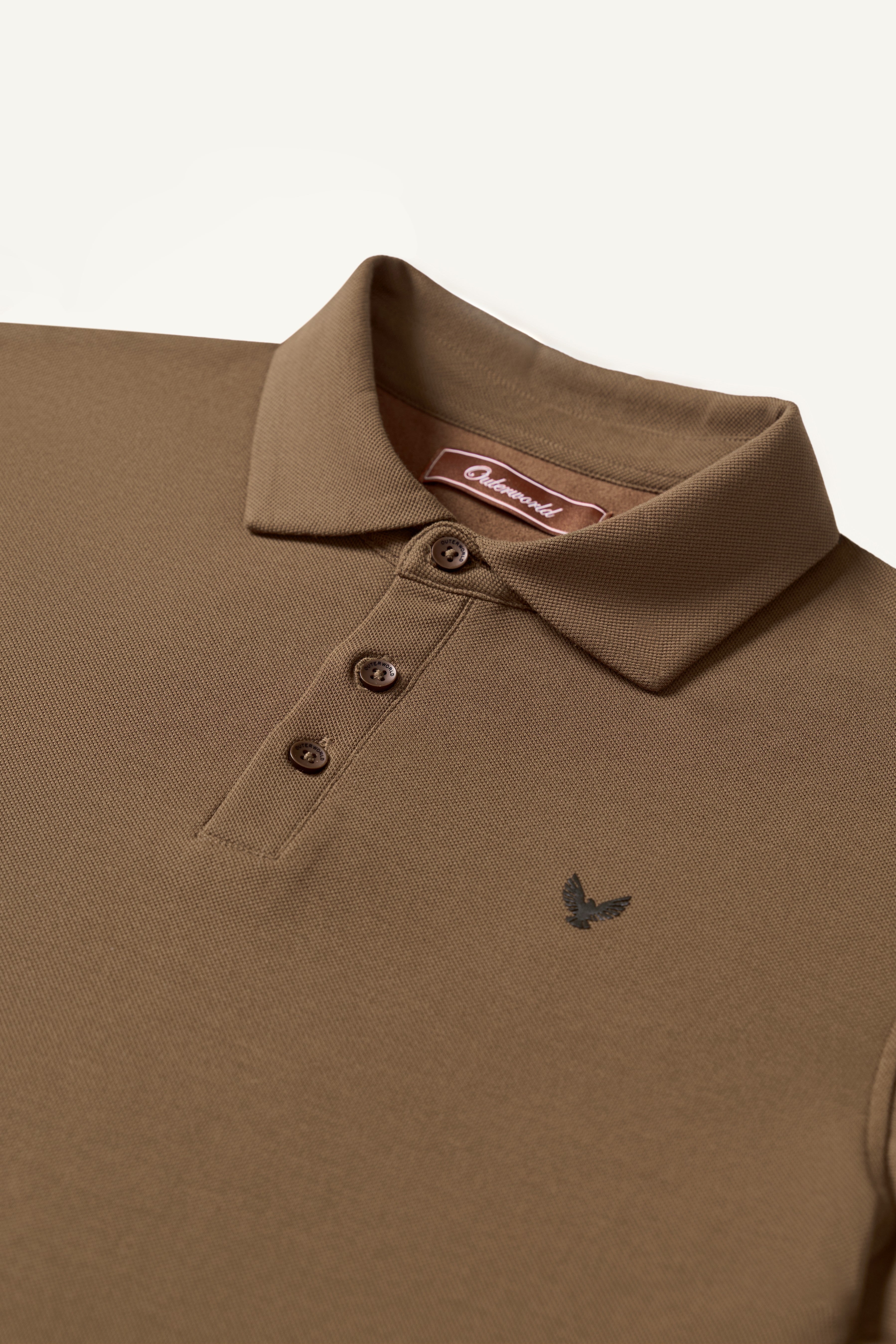 ARIN – The Lucky Dove Brown Polo with Suede Detail