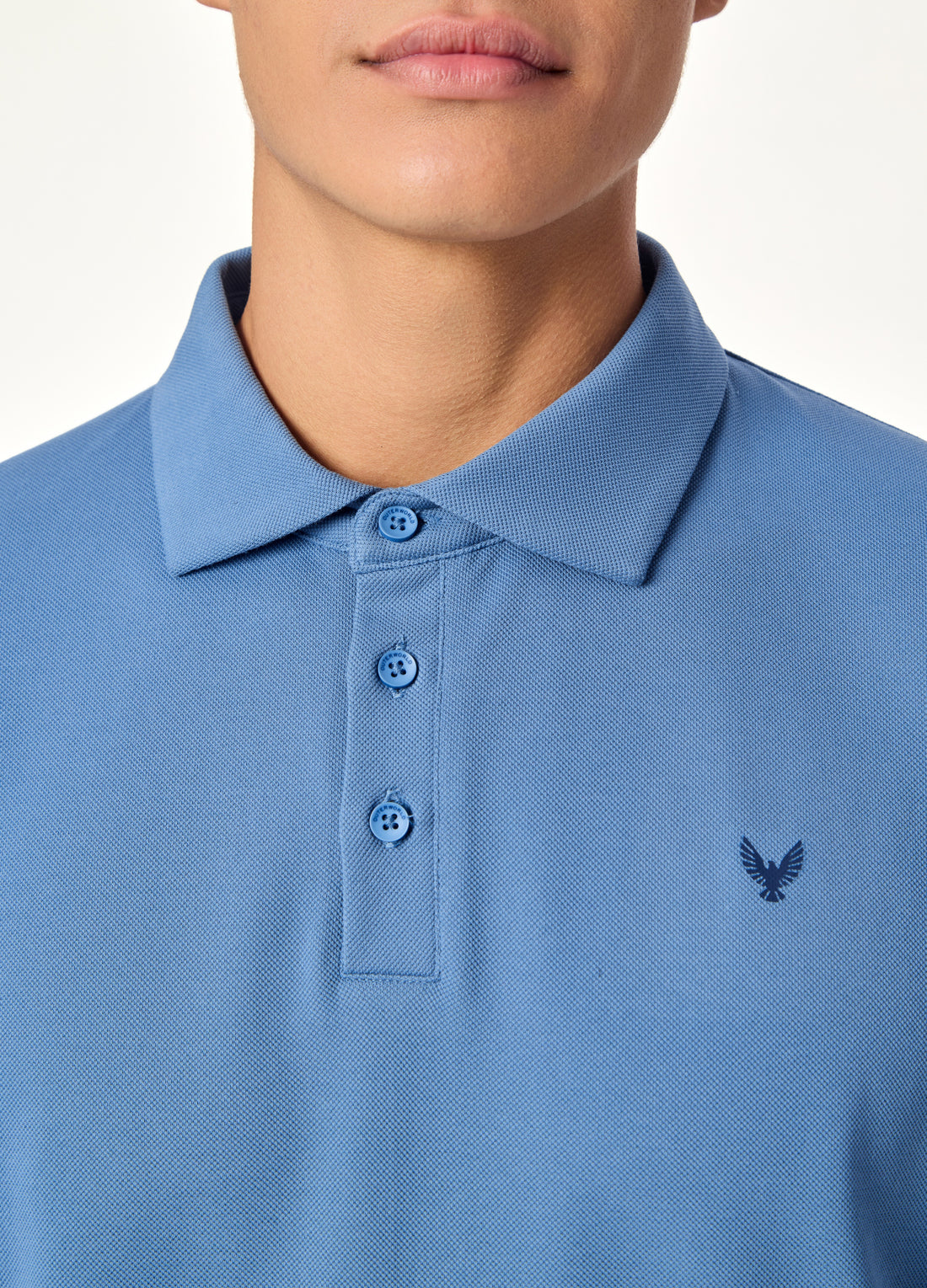 ARIN – The Lucky Dove Blue Polo with Suede Detail