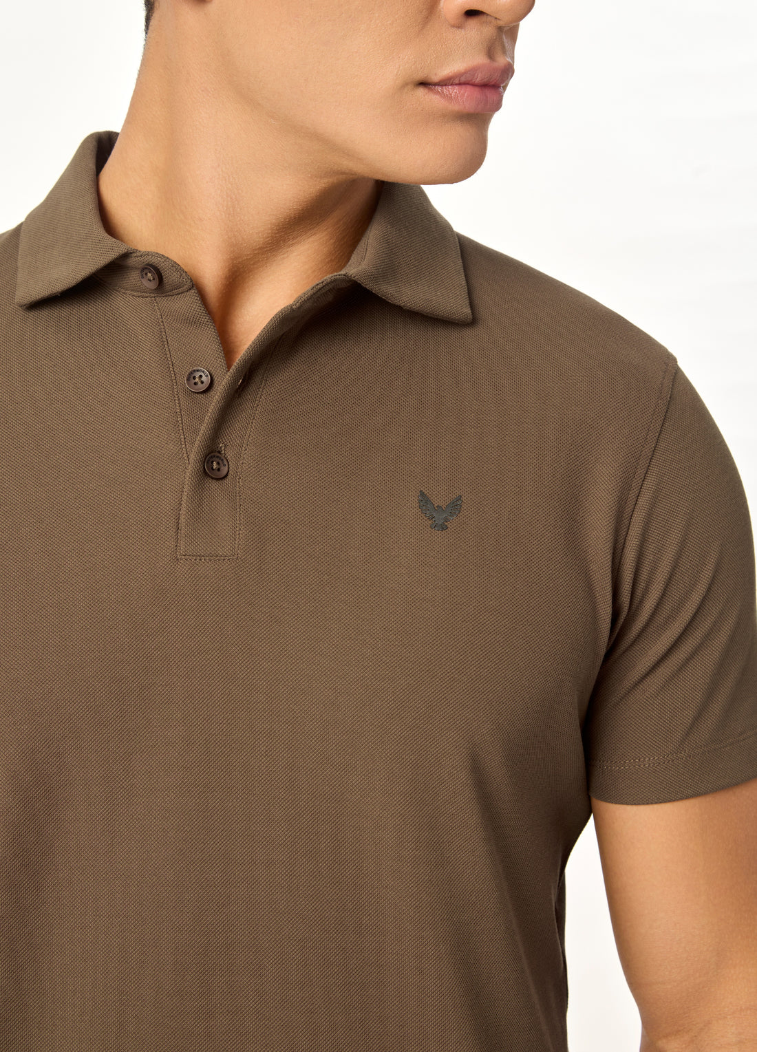 ARIN – The Lucky Dove Brown Polo with Suede Detail