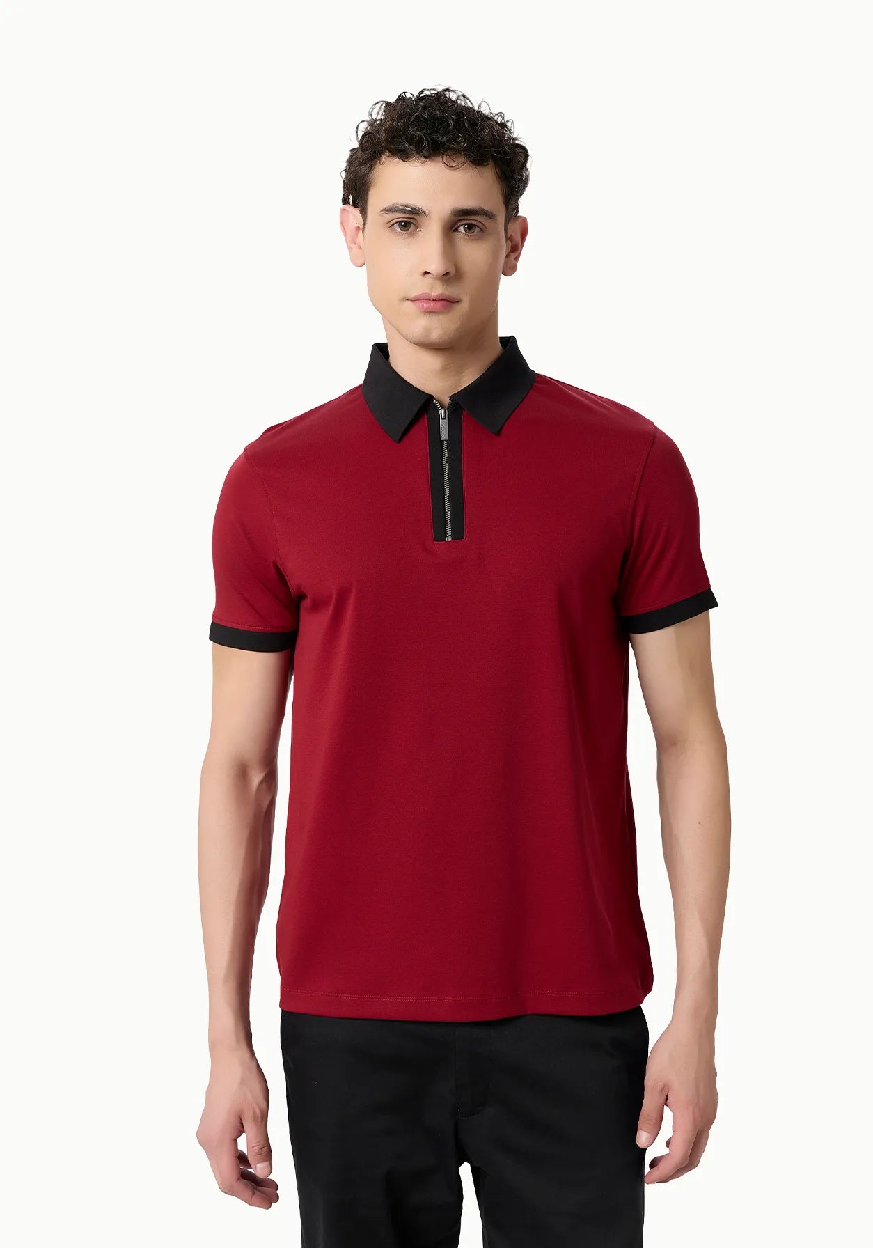 Imperial Zipper Polo Crimson