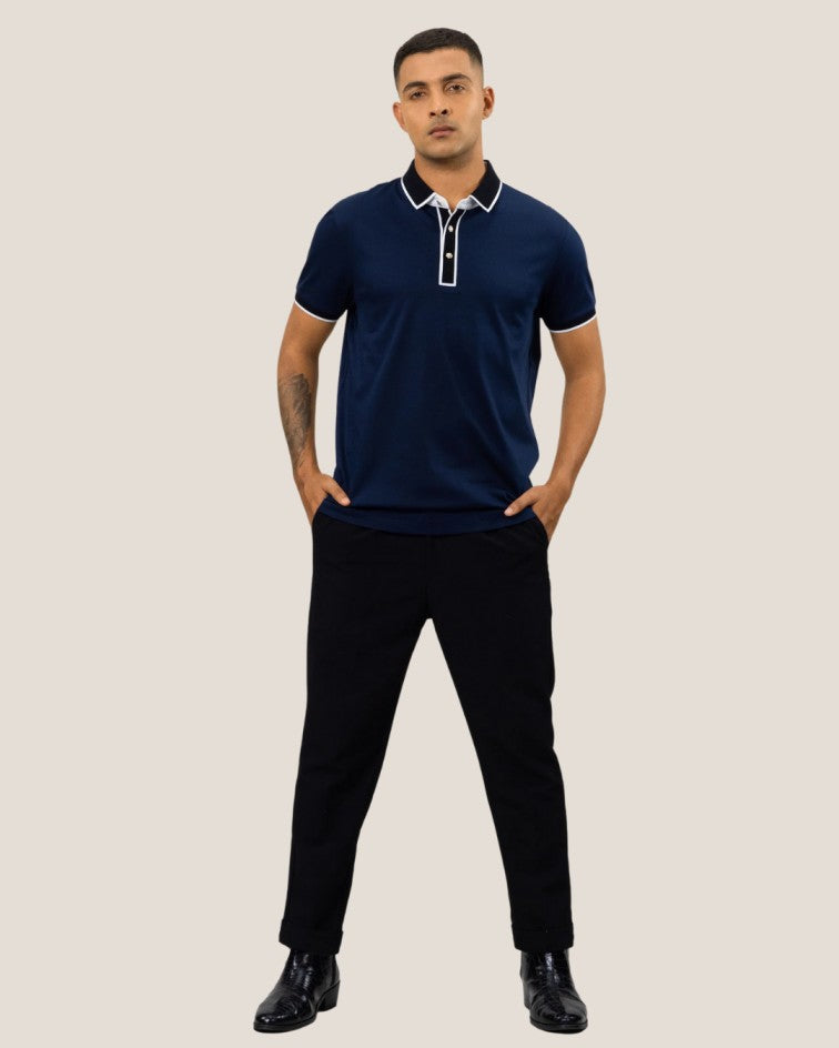 Midnight Majesty Signature Hexagon Button Polo