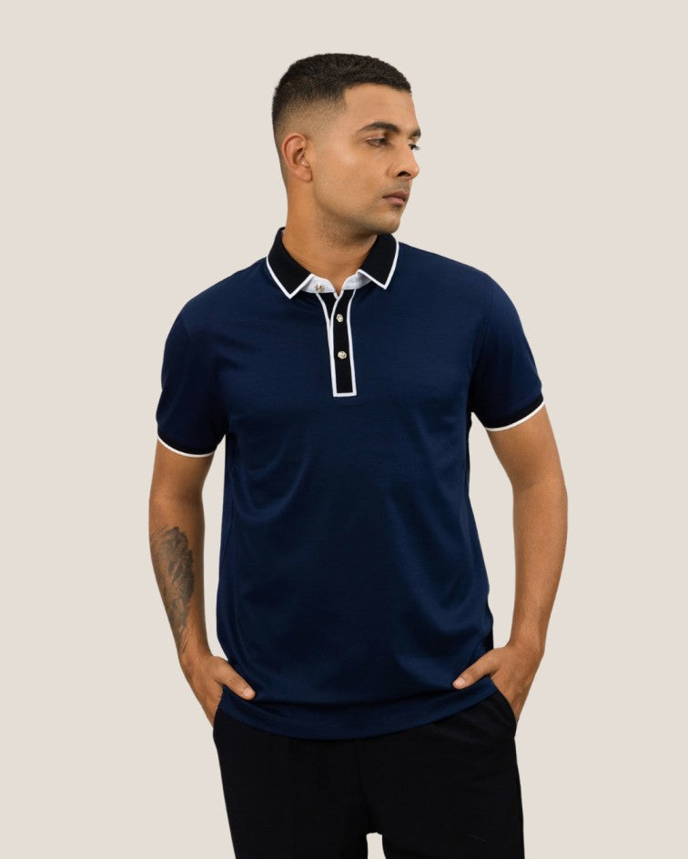 Midnight Majesty Signature Hexagon Button Polo