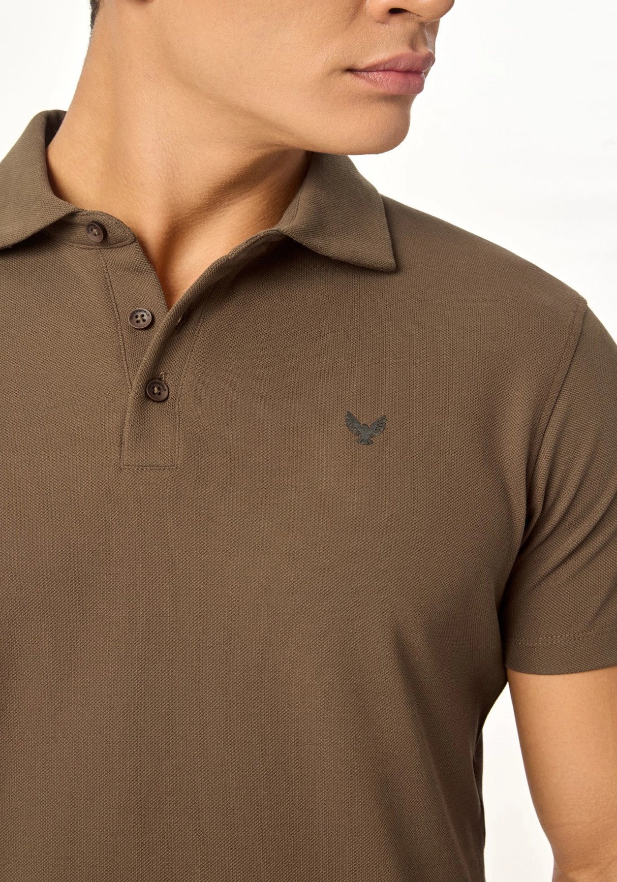 ARIN – The Lucky Dove Brown Polo with Suede Detail