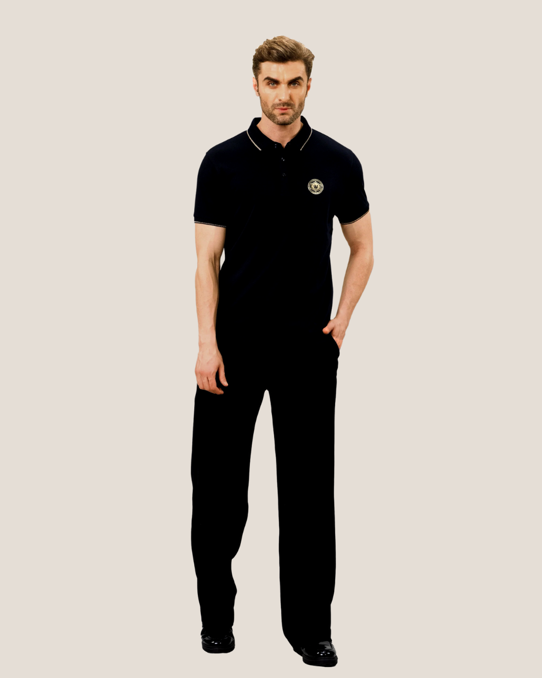 Regal Elegance Branded Badge Luxe Polo