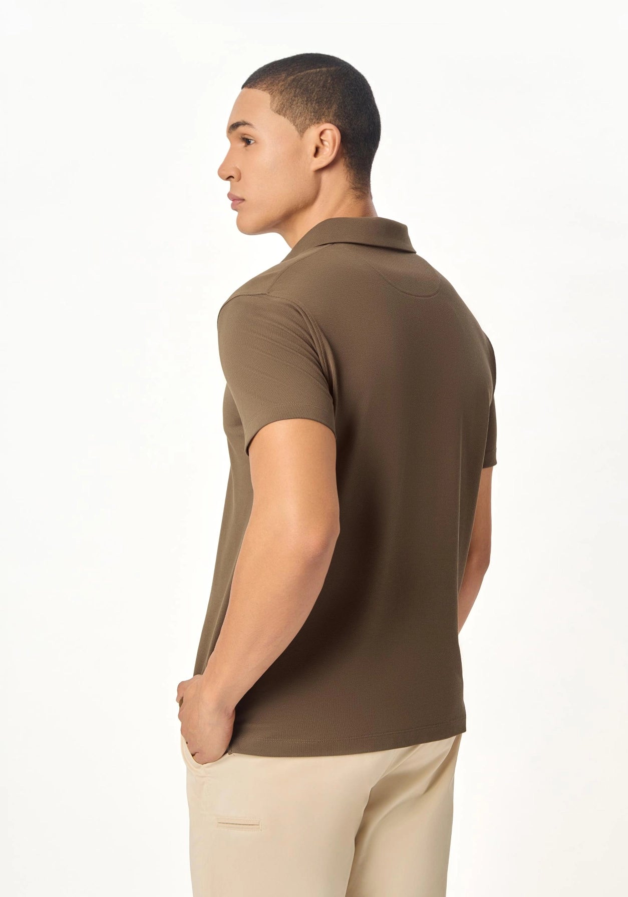 ARIN – The Lucky Dove Brown Polo with Suede Detail