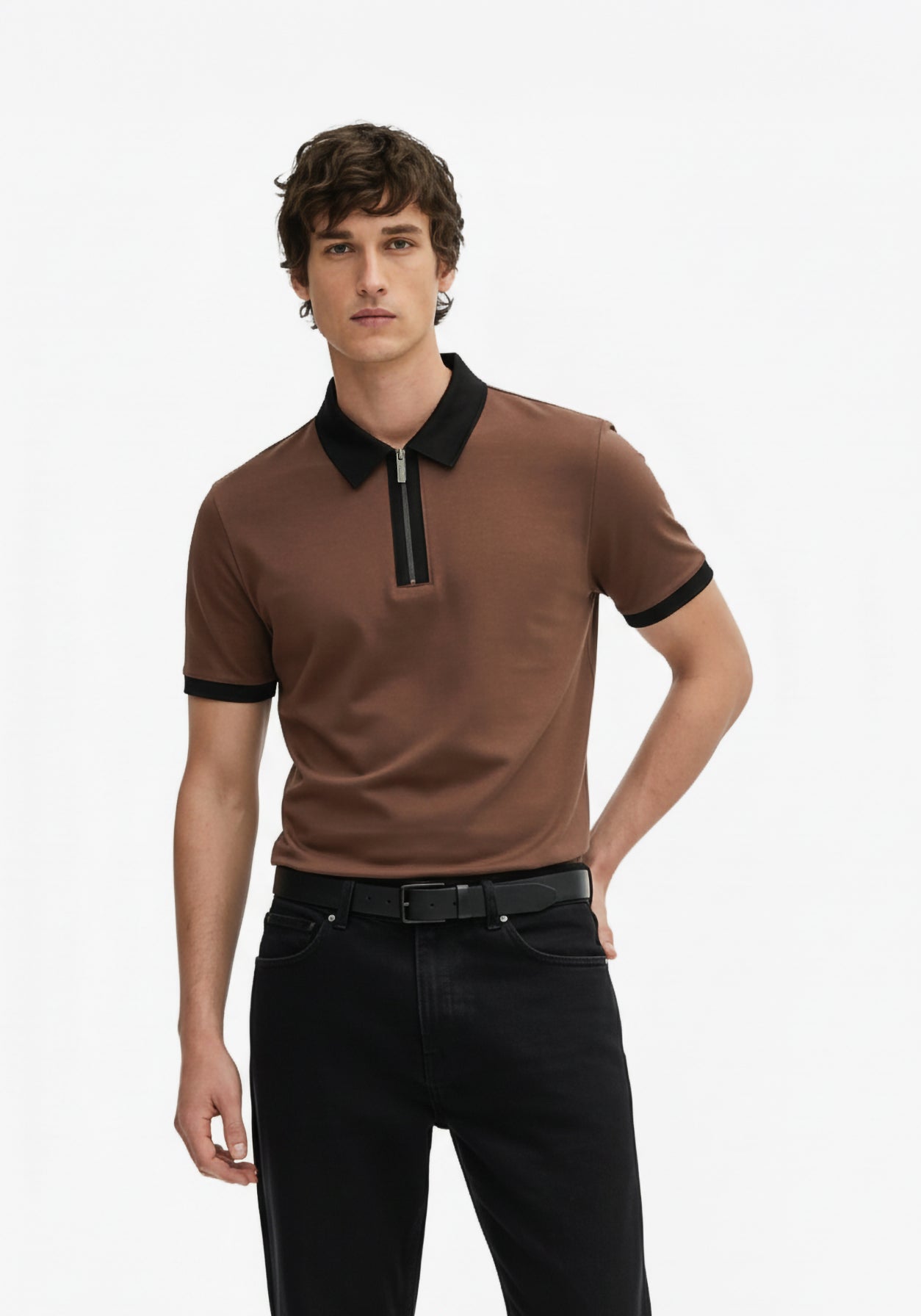 Founders Zipper Polo Rust