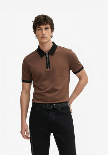 Founders Zipper Polo Rust