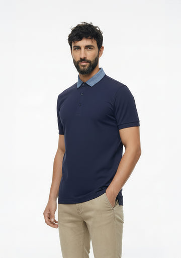 Thrive Blue Collar Polo