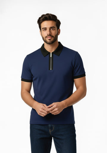 Founders Zipper Polo Blue