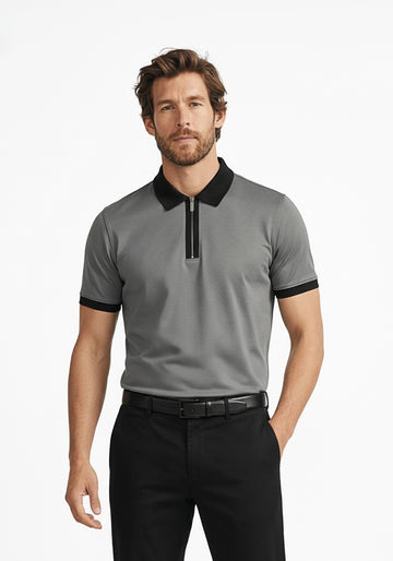 Founders Zipper Polo Grey