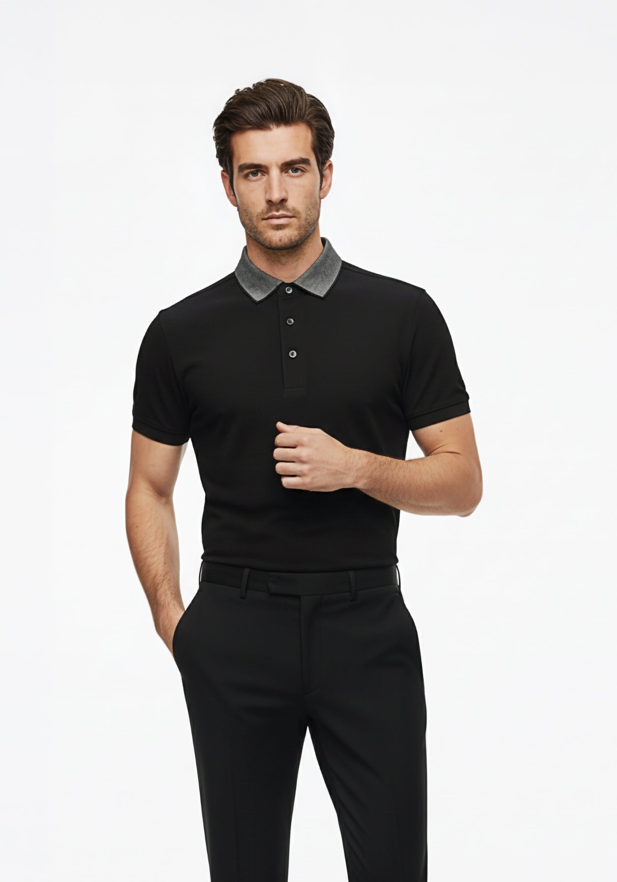 Thrive Black Collar Polo
