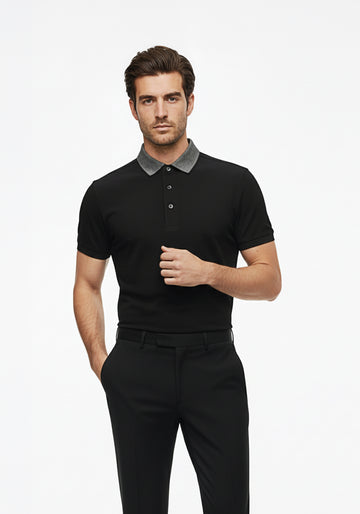 Thrive Black Collar Polo