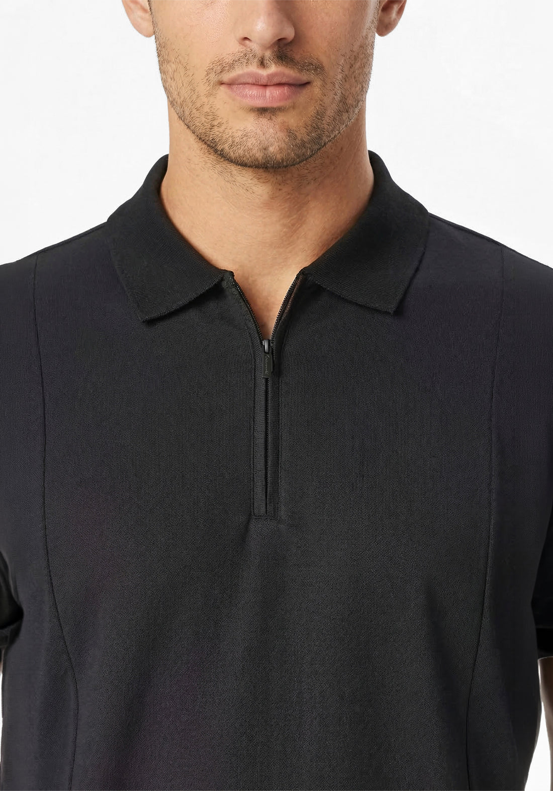 NOIR ZIPPER POLO BLACK