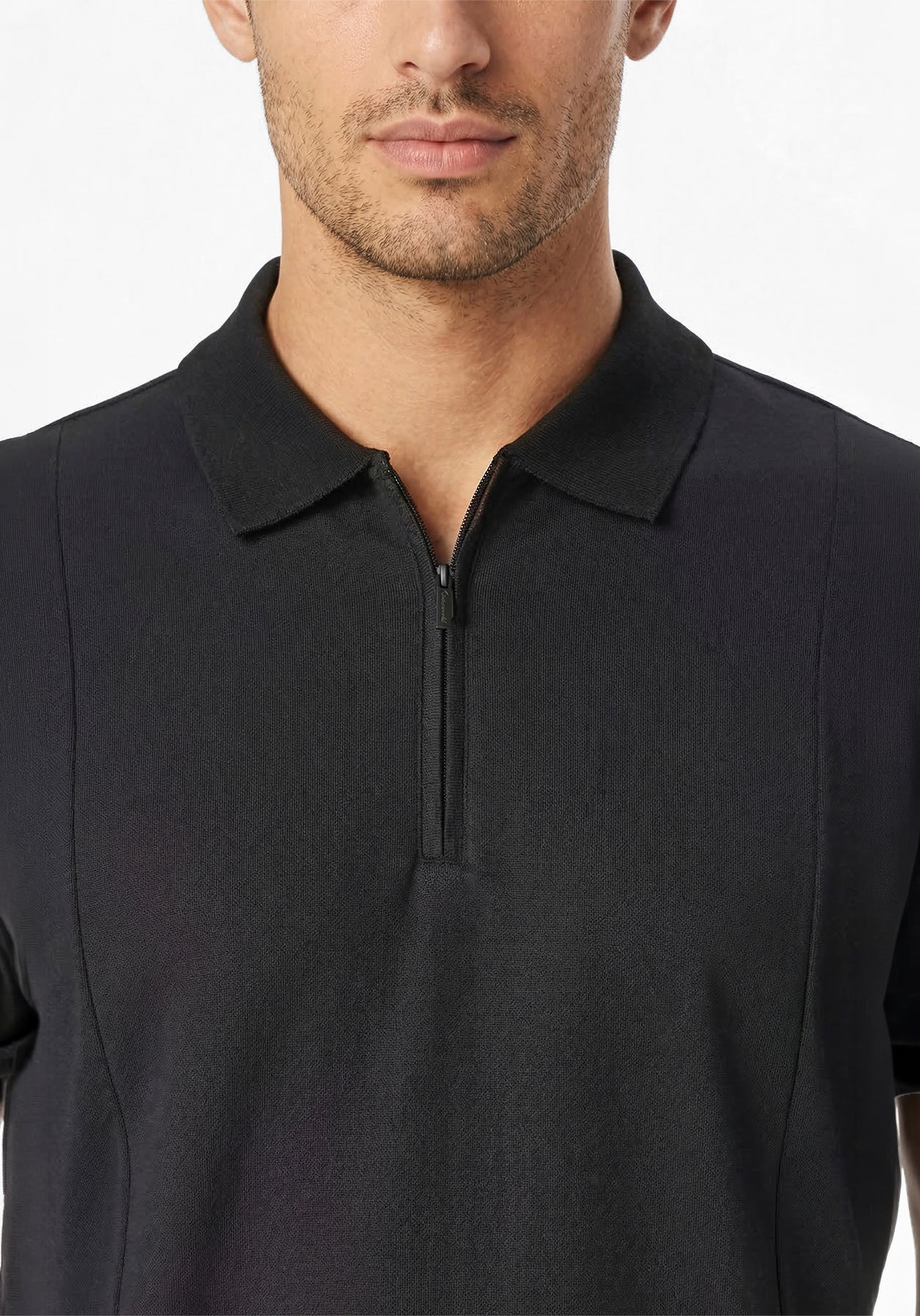 NOIR ZIPPER POLO BLACK
