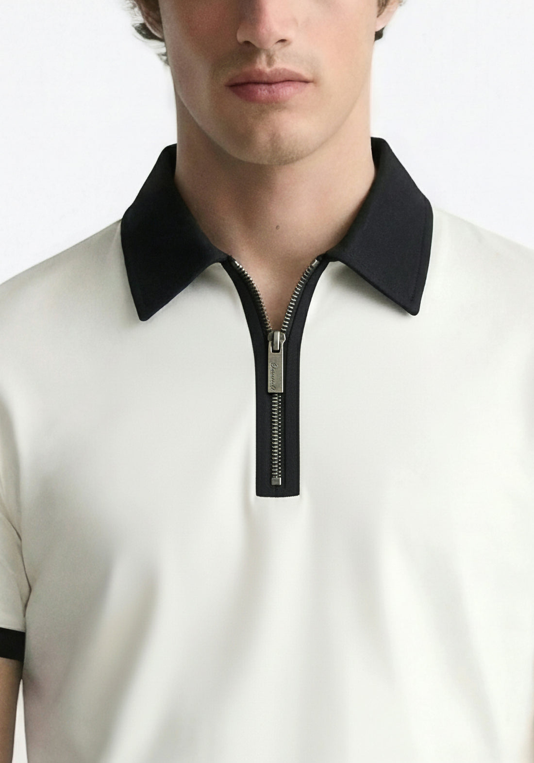 Founders Zipper Polo White