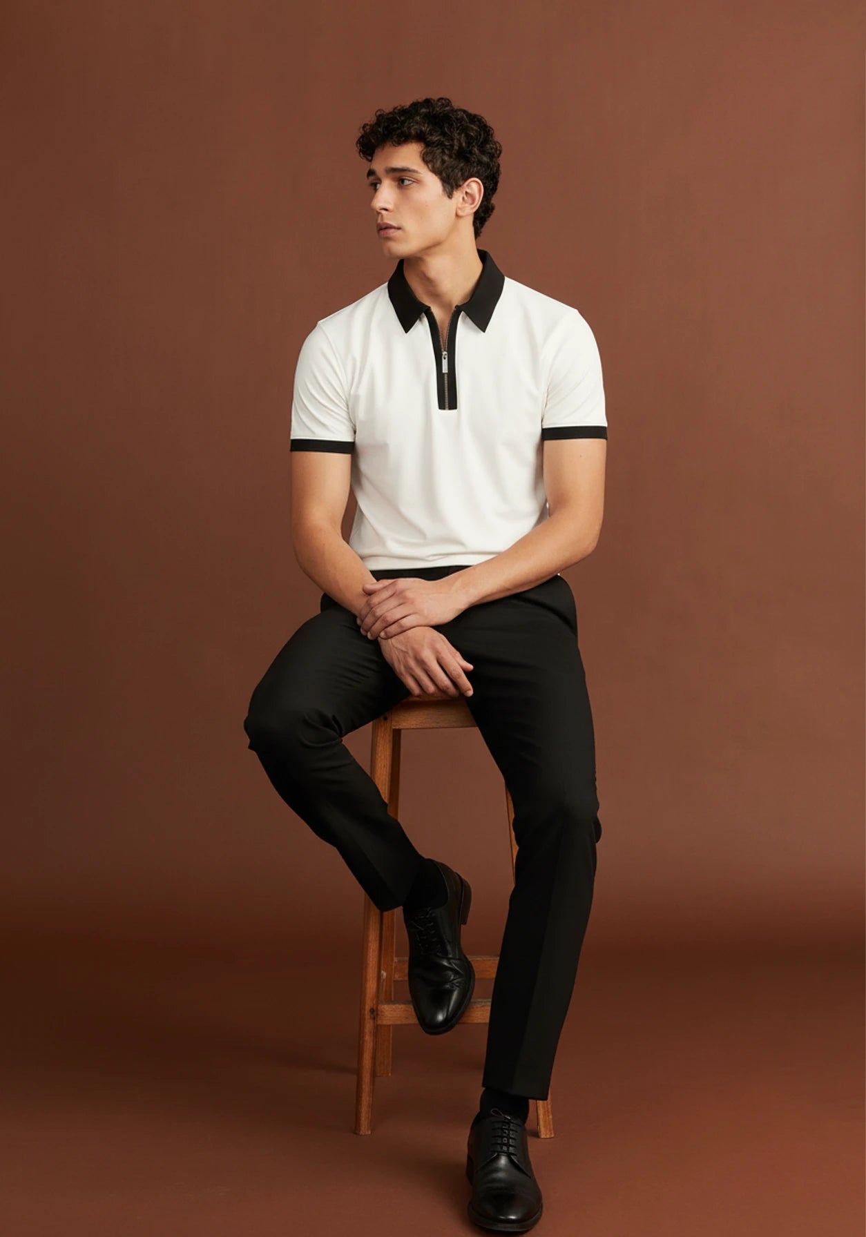 Imperial Zipper Polo White
