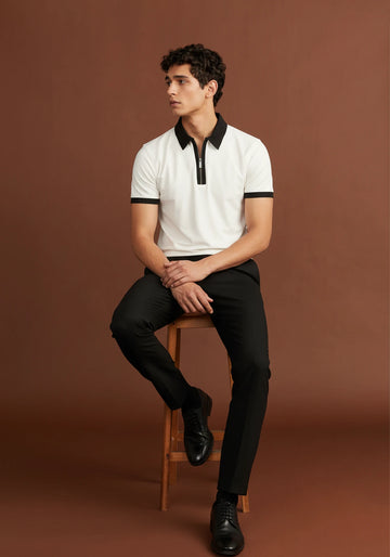 Imperial Zipper Polo White