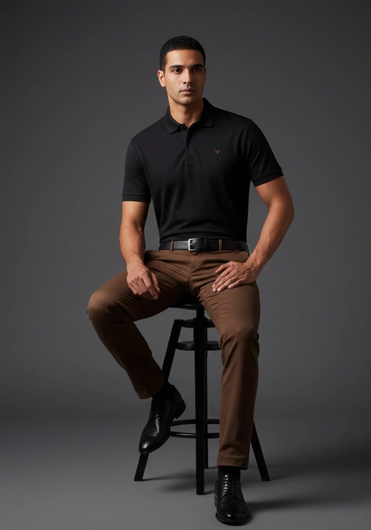 ARIN – The Lucky Dove Black Polo-Lustra Cotton
