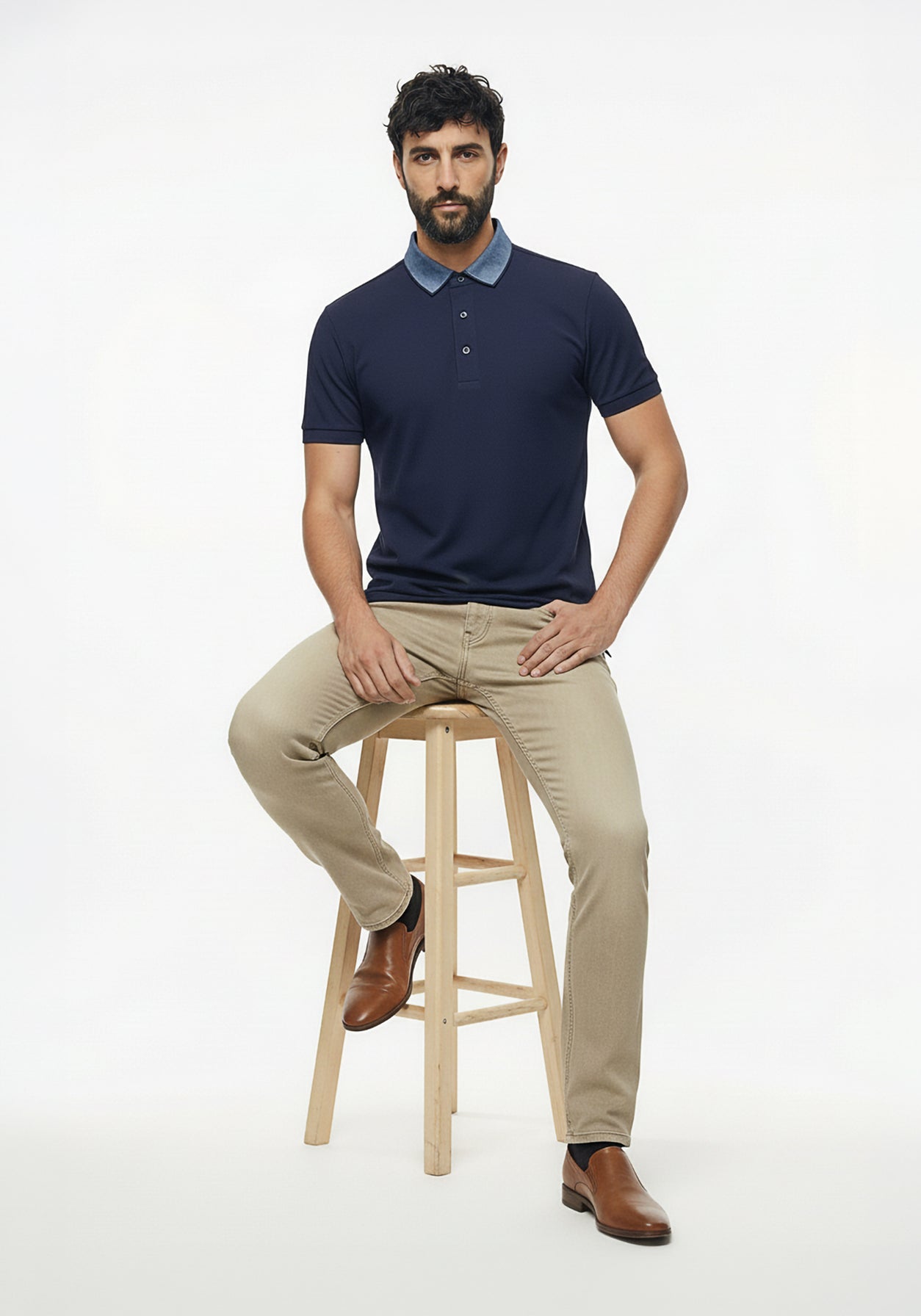 Thrive Blue Collar Polo