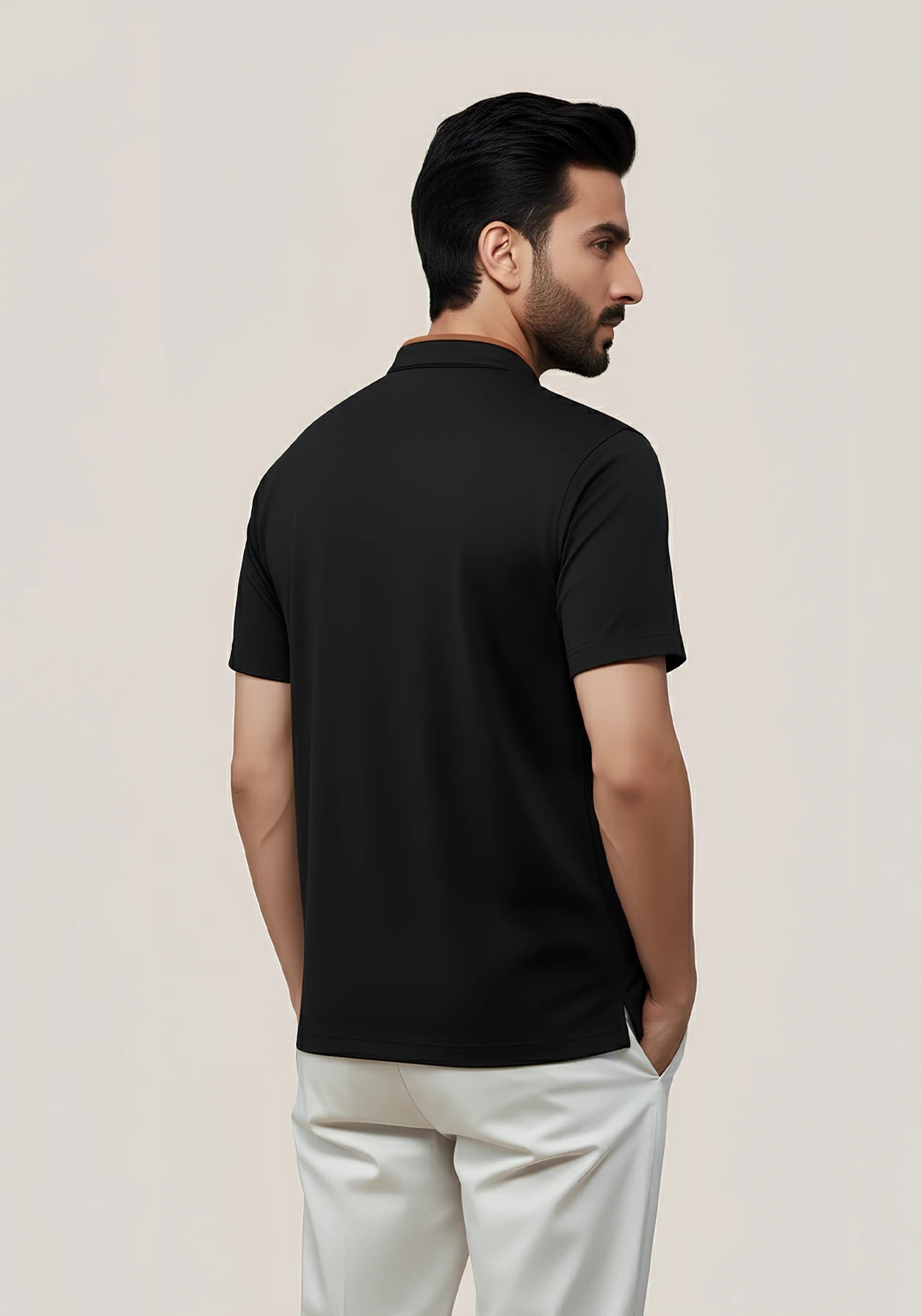 Terra Suede Black Mandarin Polo