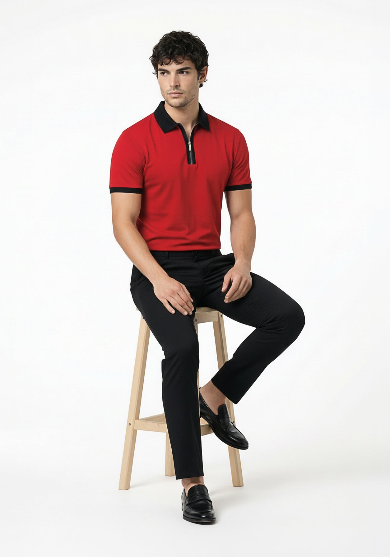 Founders Zipper Polo Red