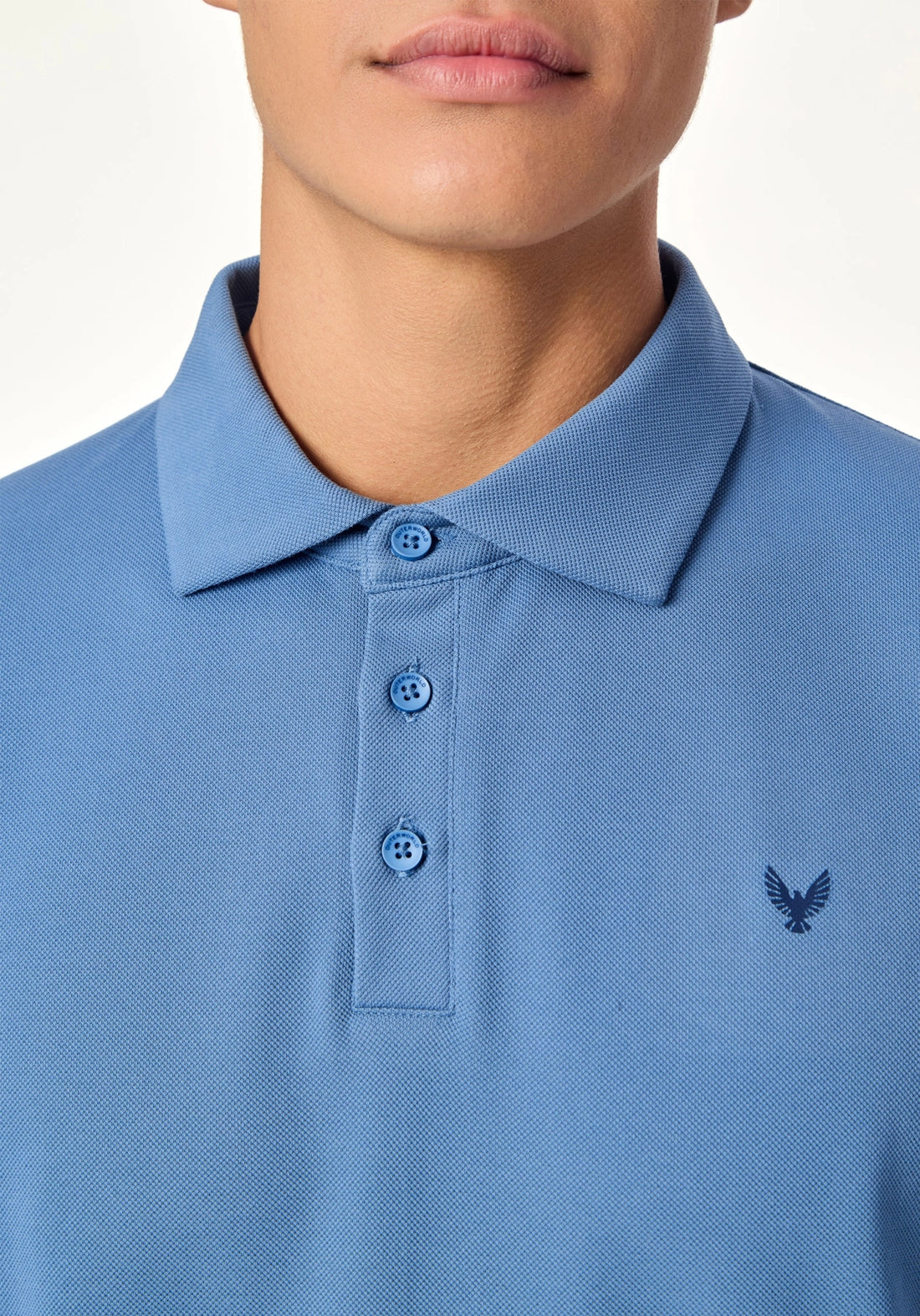 ARIN – The Lucky Dove Blue Polo with Suede Detail