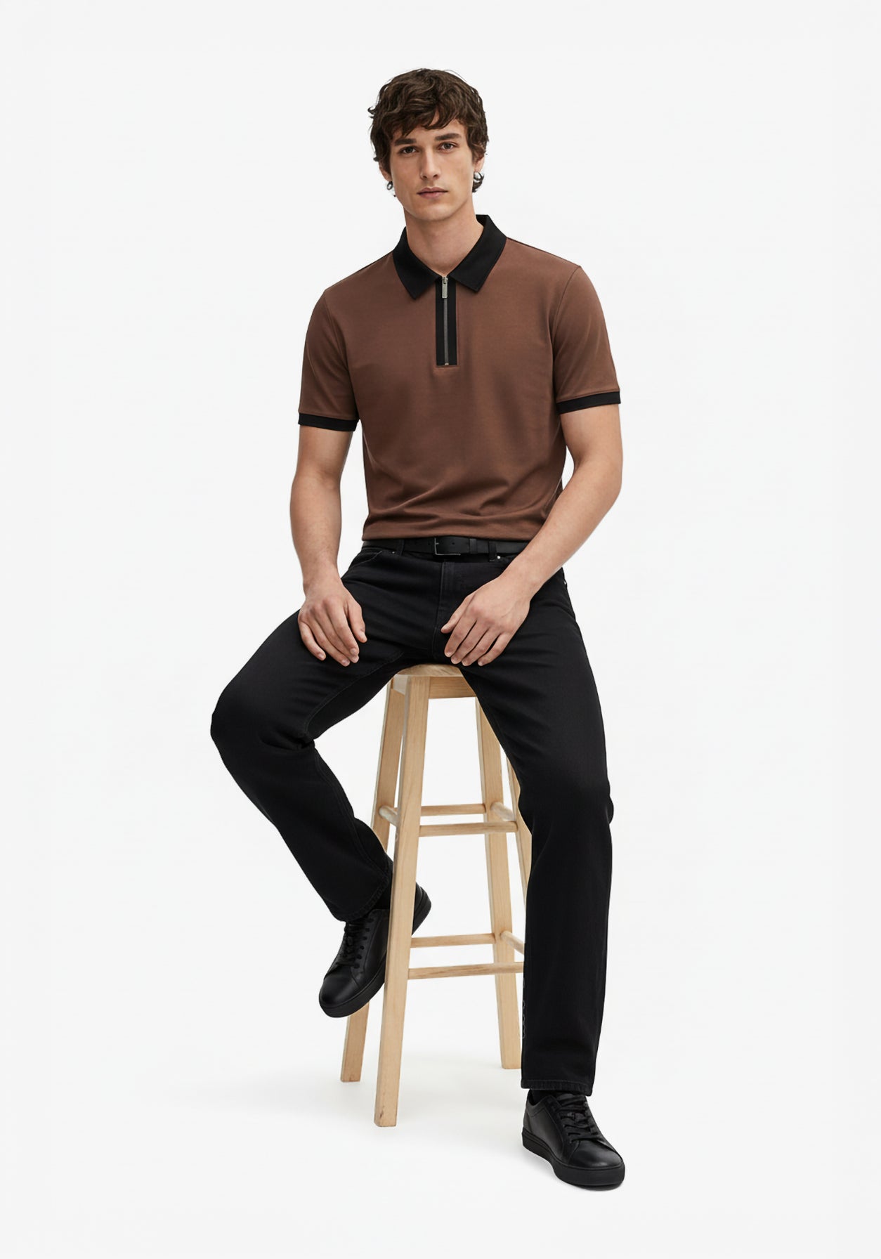 Founders Zipper Polo Rust