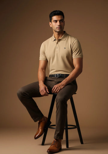 ARIN – The Lucky Dove Beige Polo-Lustra Cotton
