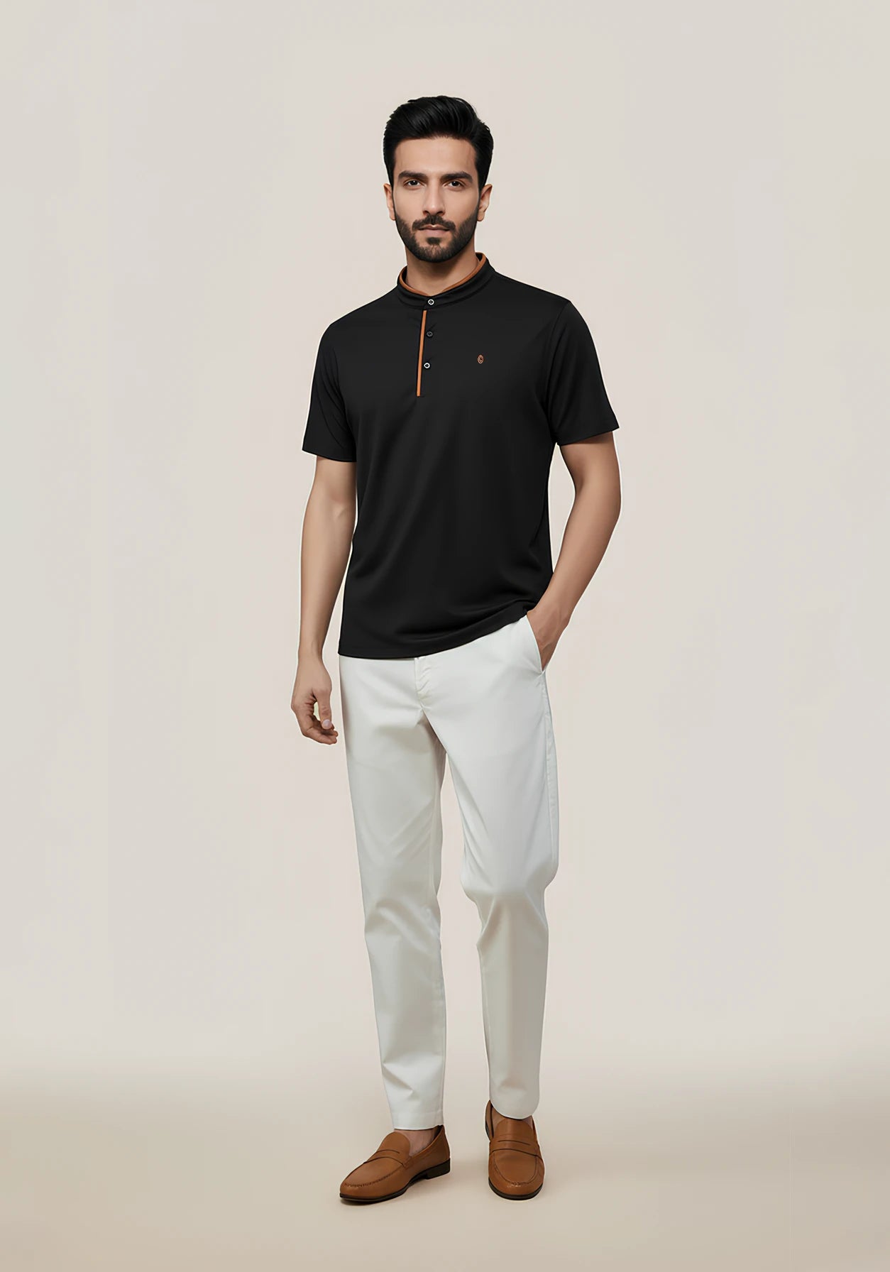 Terra Suede Black Mandarin Polo