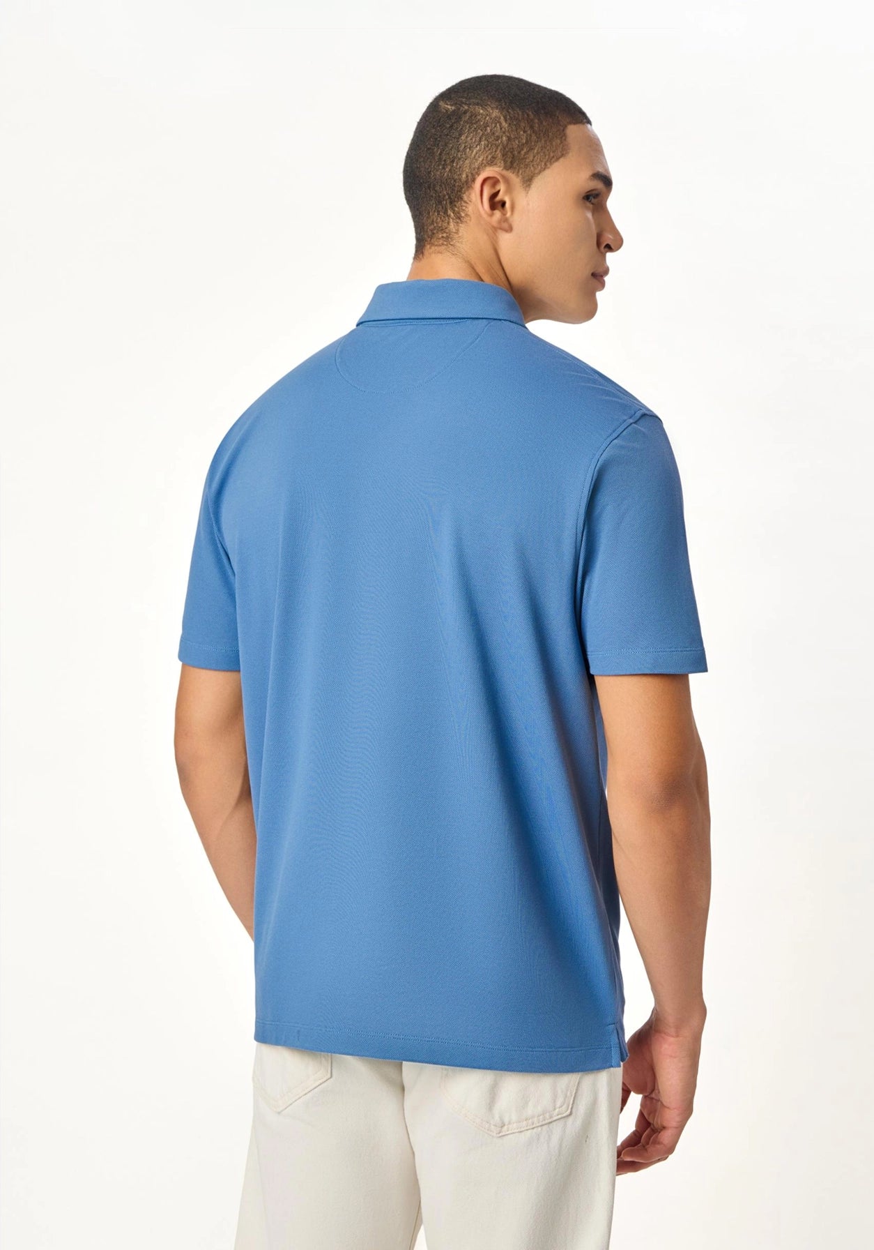 ARIN – The Lucky Dove Blue Polo with Suede Detail