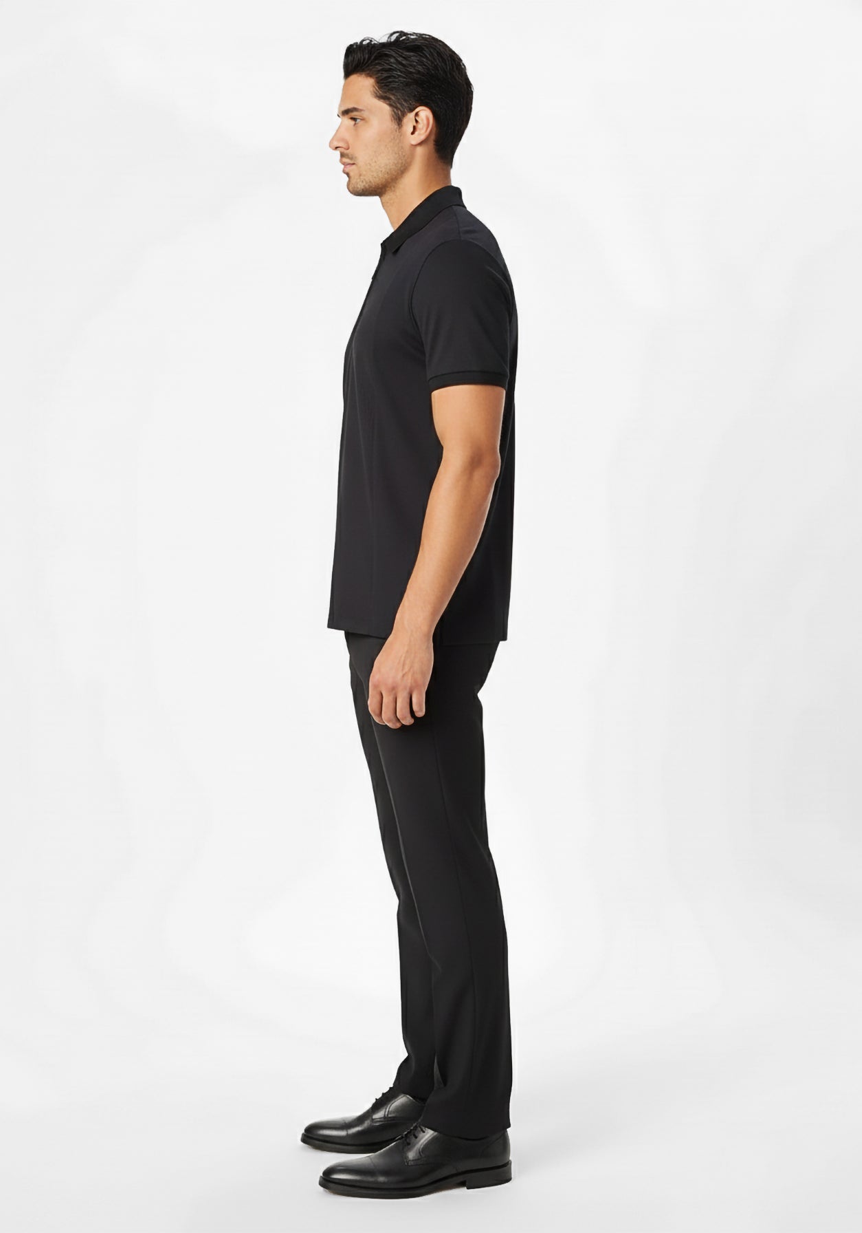 NOIR ZIPPER POLO BLACK