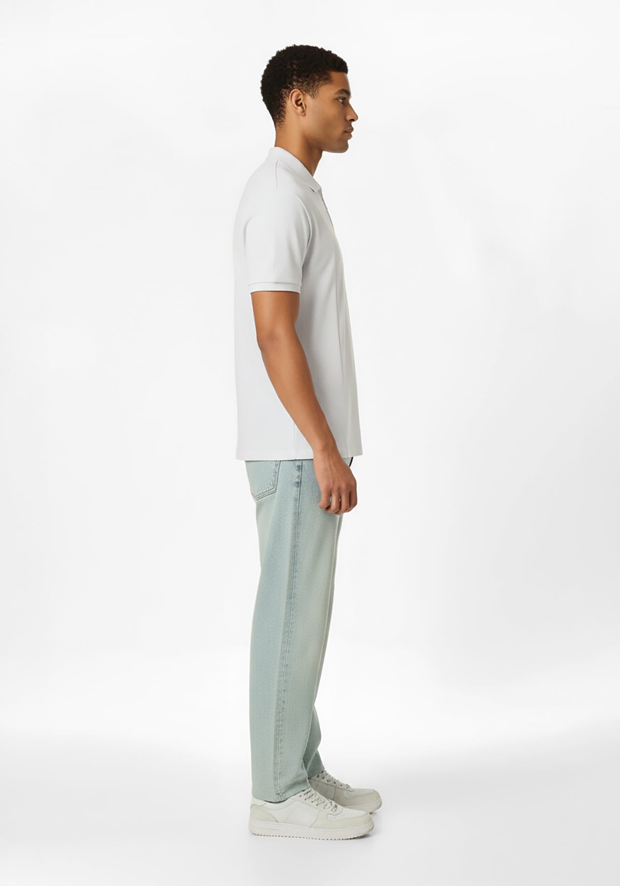 NOIR ZIPPER POLO WHITE