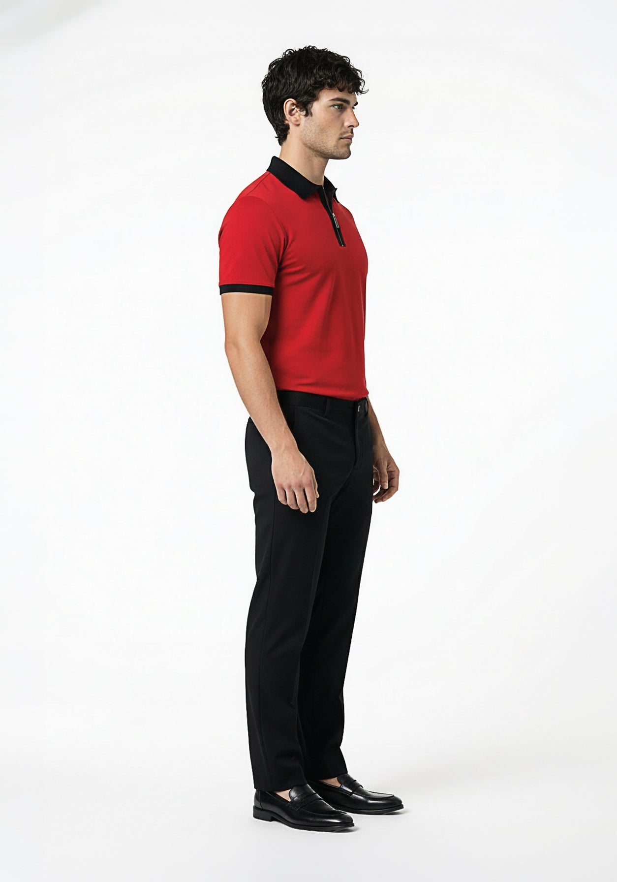 Founders Zipper Polo Red