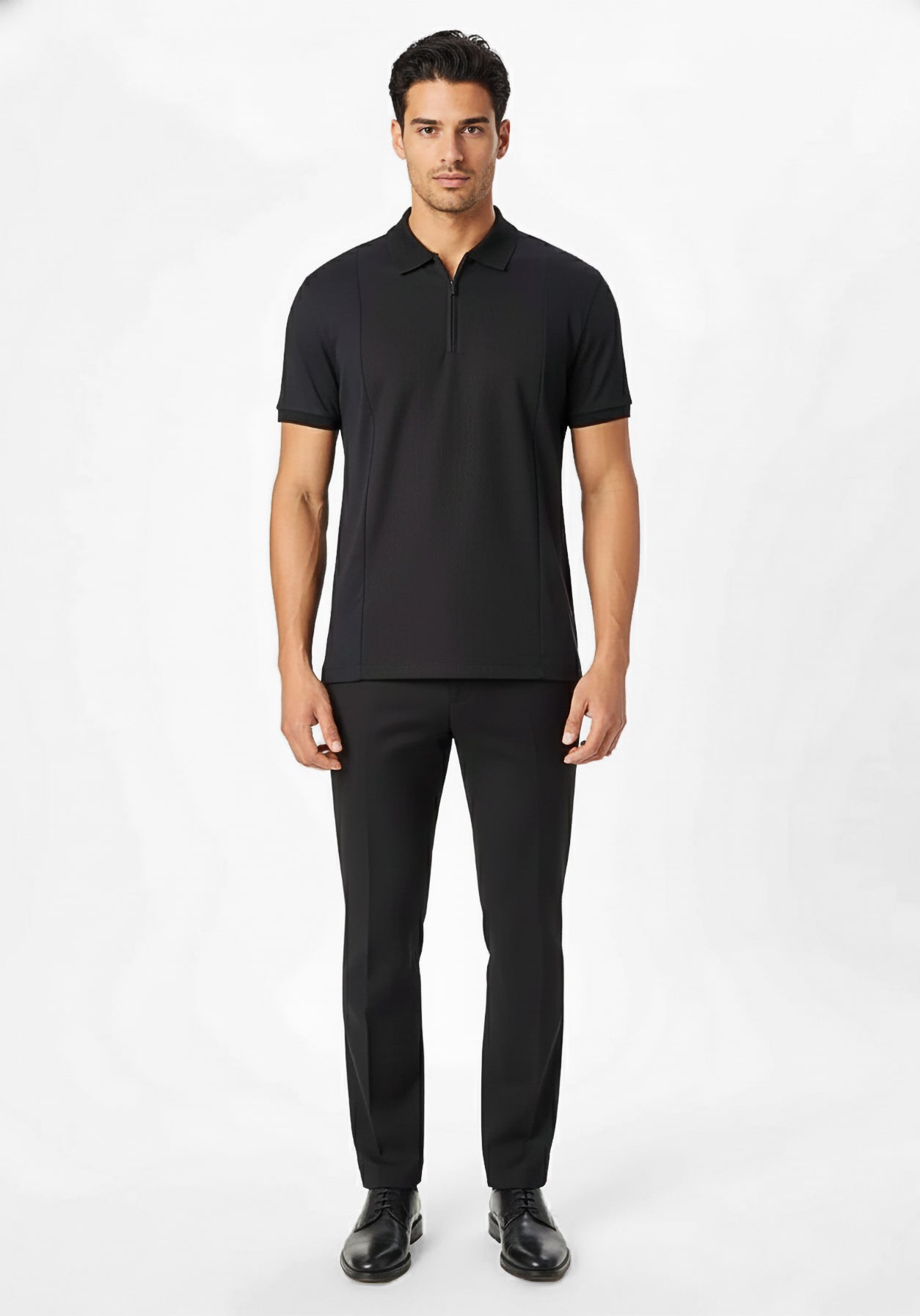 NOIR ZIPPER POLO BLACK