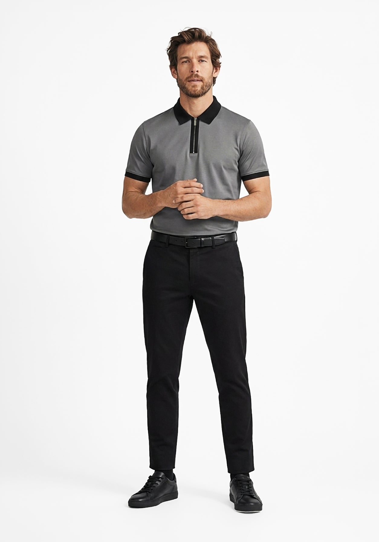 Founders Zipper Polo Grey