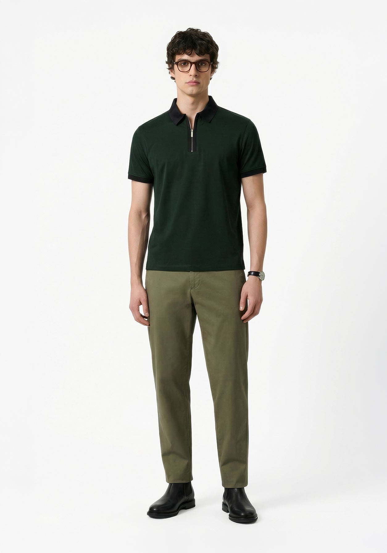 Founders Zipper Polo Green