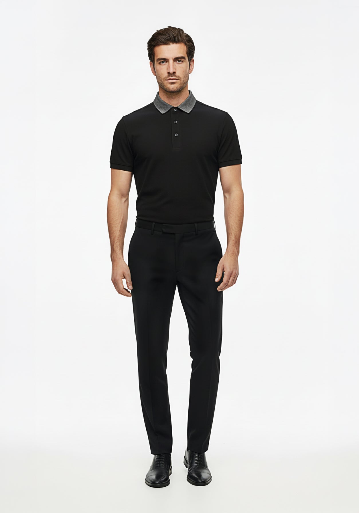 Thrive Black Collar Polo