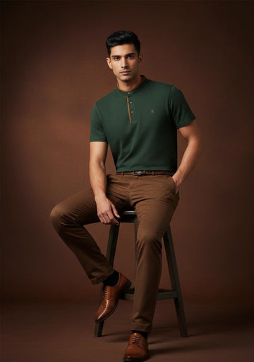 Terra Suede Green Mandarin Polo