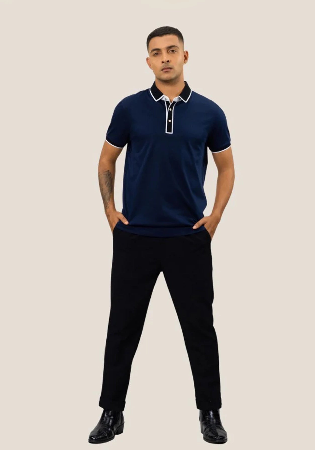Midnight Majesty Signature Hexagon Button Polo