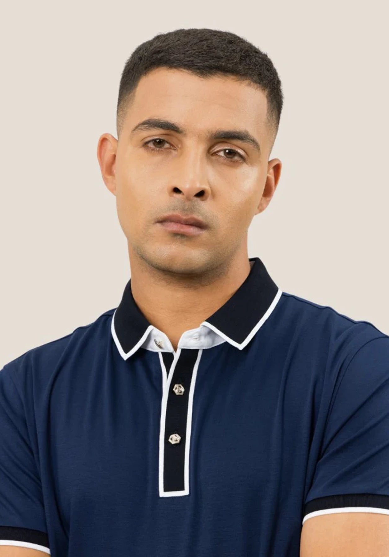 Midnight Majesty Signature Hexagon Button Polo