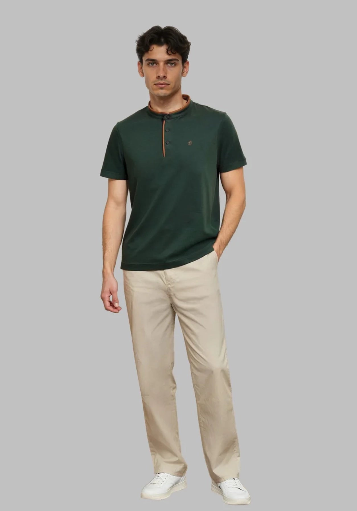 Terra Suede Green Mandarin Polo