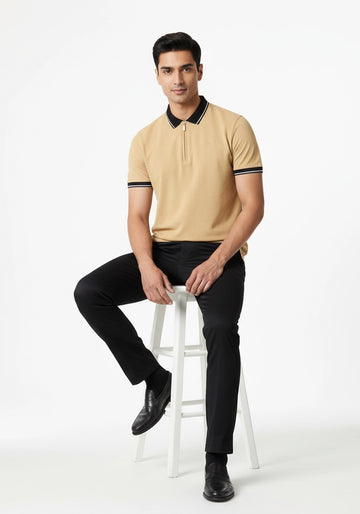 AZURE TRIM POLO BEIGE