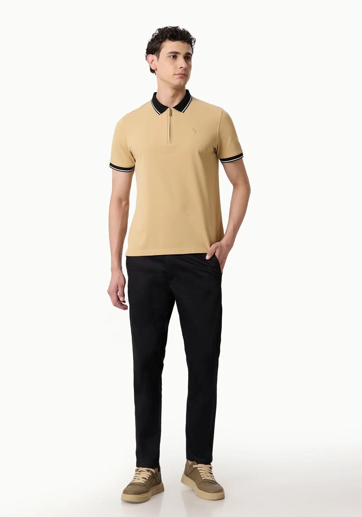 AZURE TRIM POLO BEIGE