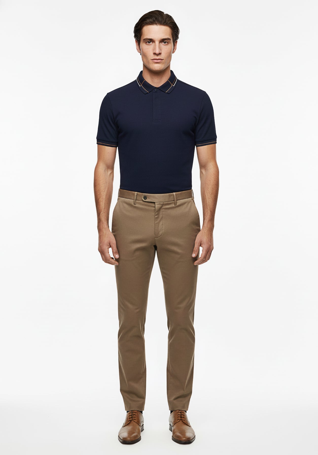 Fine Line Navy Blue Polo