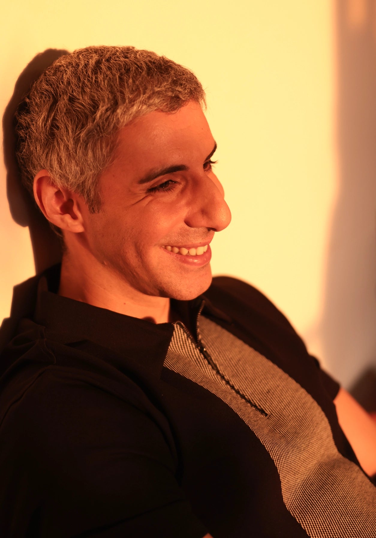 Black Zipper Polo For Men – Twill Panel Edition