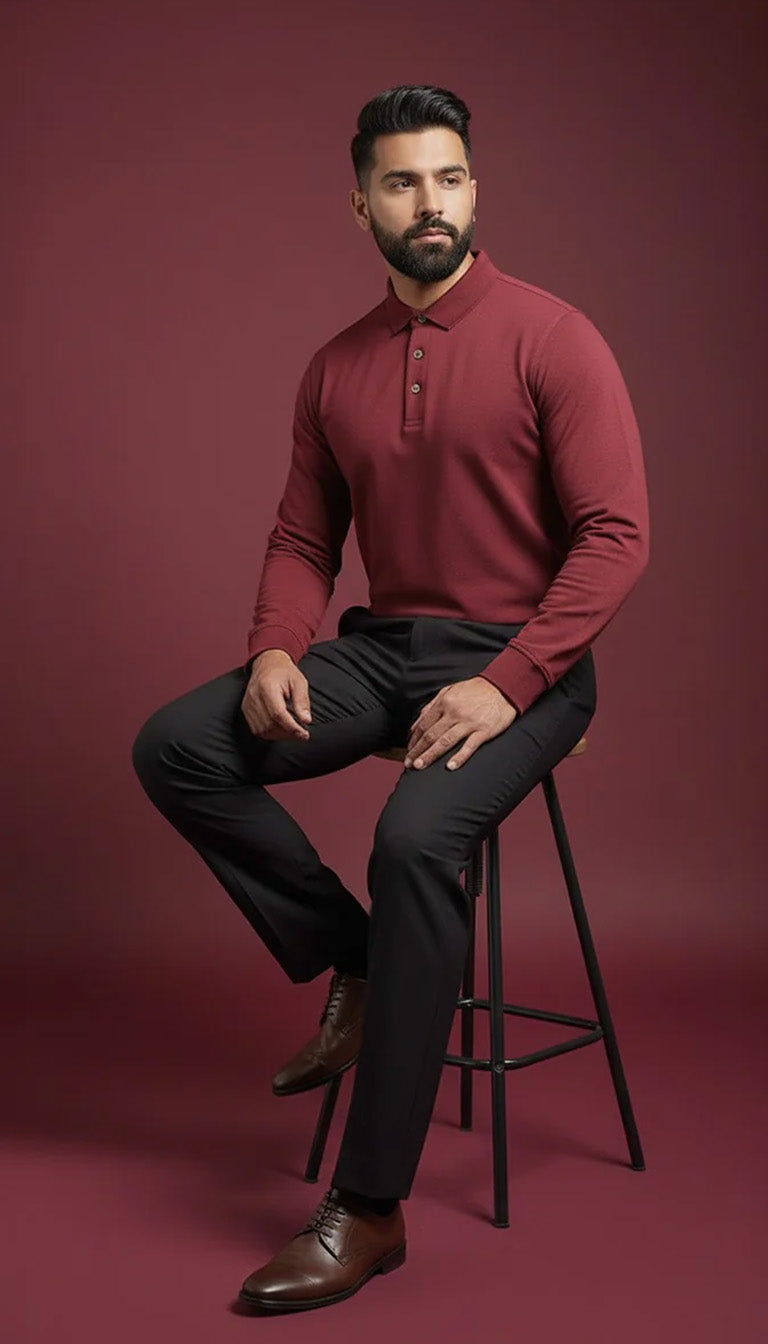 Crimson Crest Luxe Full-Sleeve